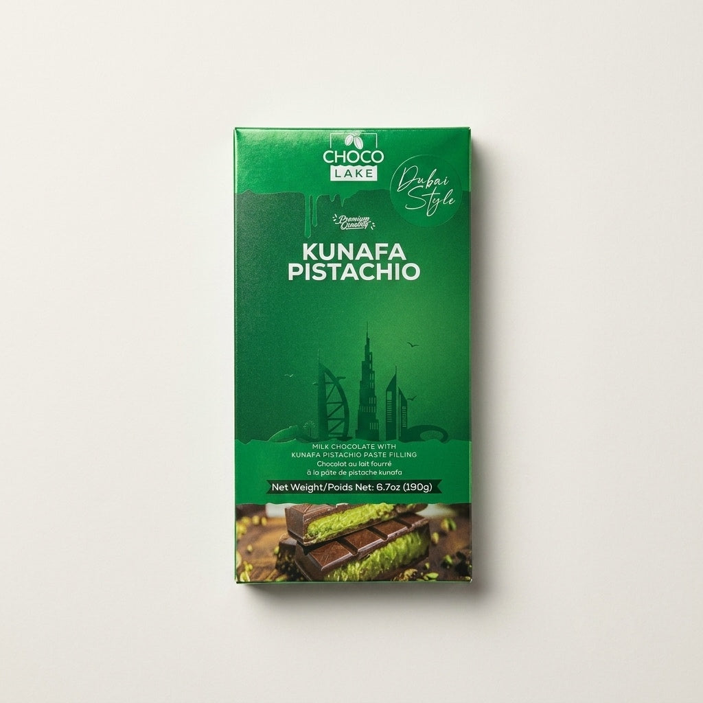 Choco Lake Dubai Style Kunafa Pistachio Chocolate Bar (190g)