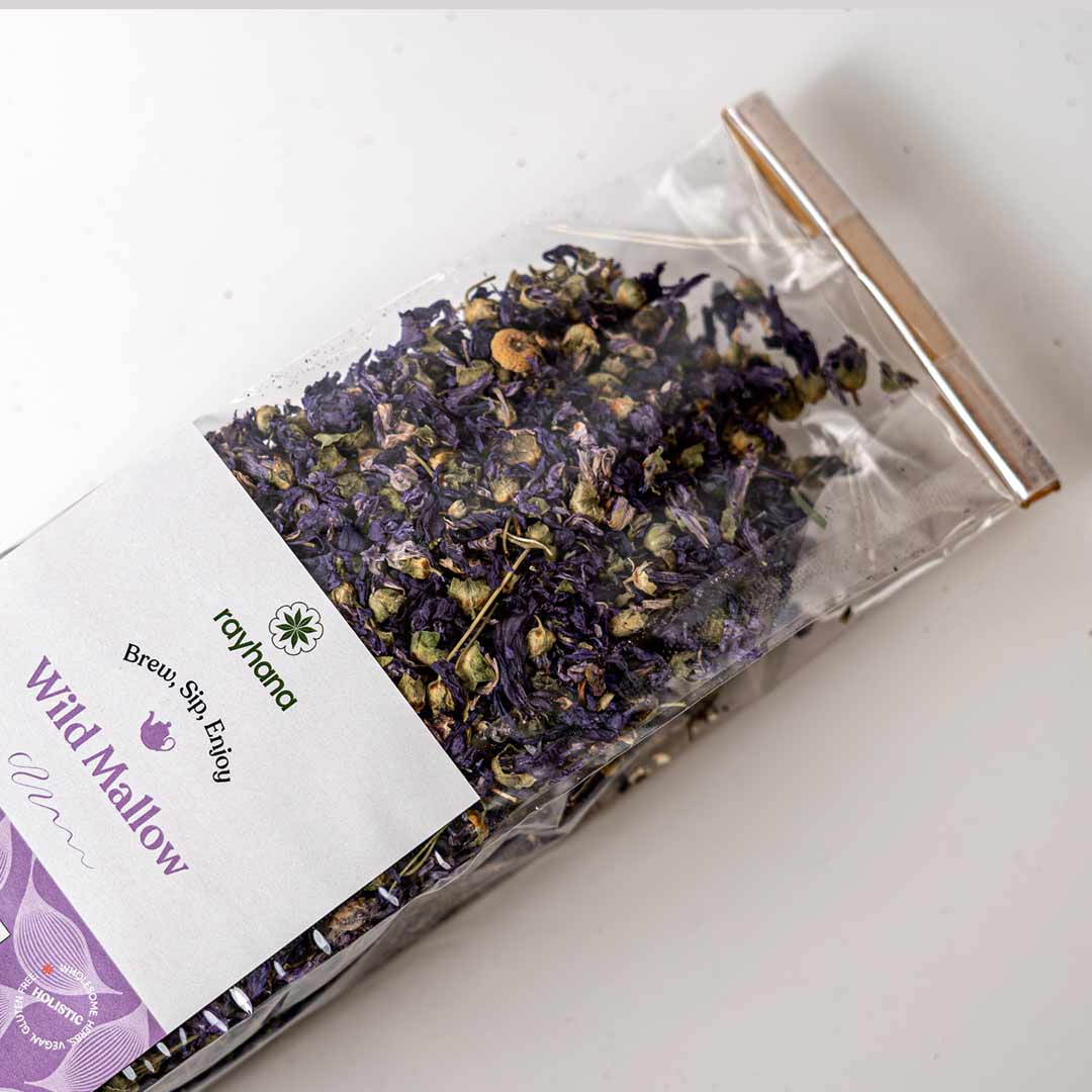 Wild Mallow Herbal Tea – Whole Purple Mallow Flowers by Rayhana Organics