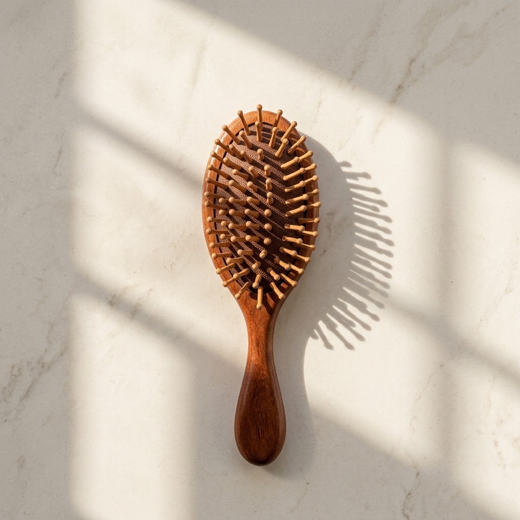 Natural Wooden Hair Brush | Anti-Static Scalp Massaging Paddle Brush
