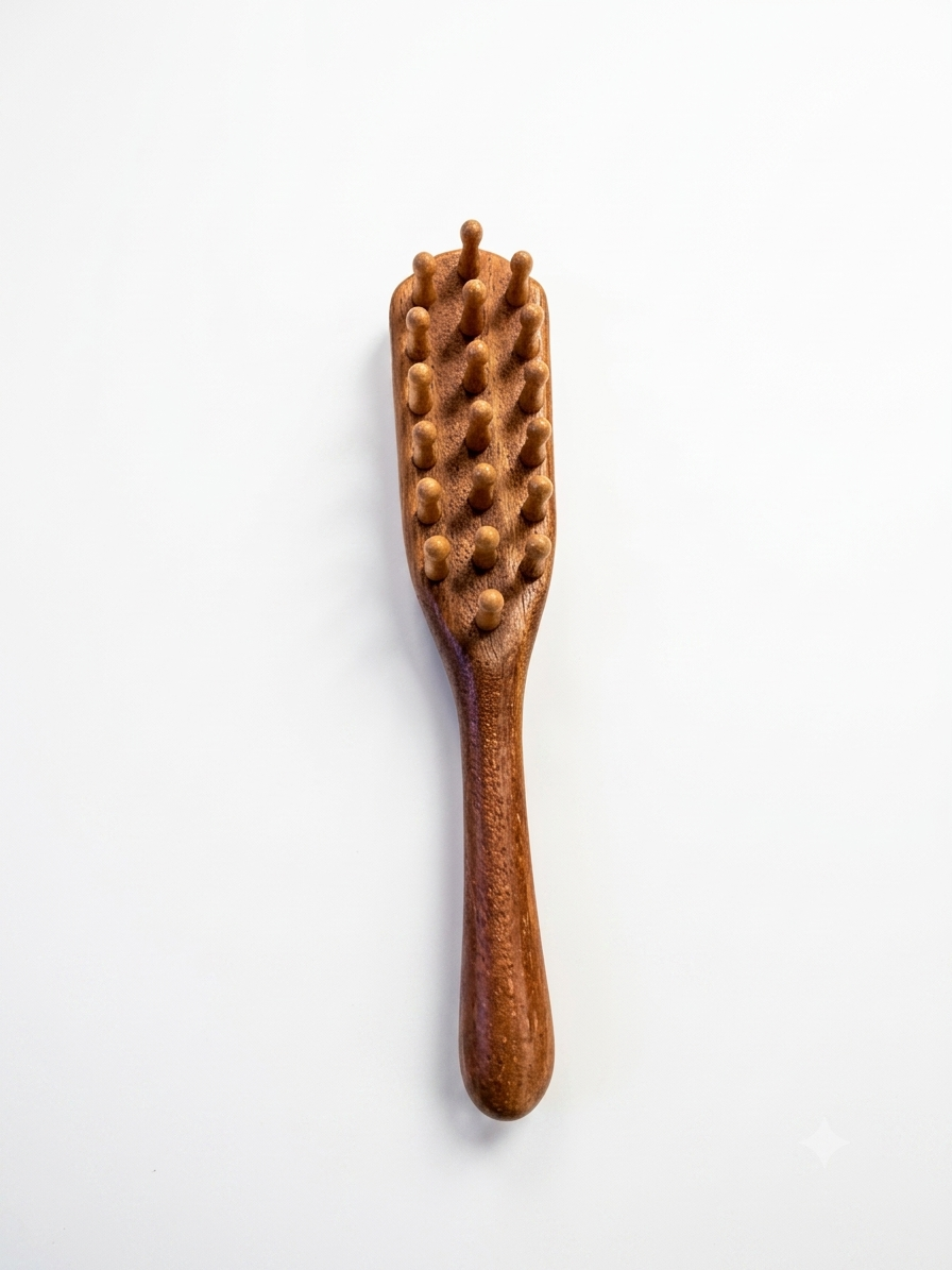 Wooden Meridian Scalp Massager Brush