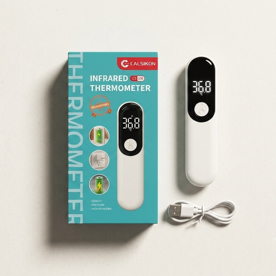 Calsikon CS108 Digital Infrared Forehead Thermometer – Instant Non-Contact Temperature Reader