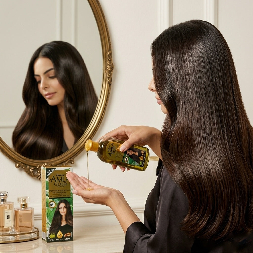 Dabur Amla Gold Hair Oil - AMLA - KERATIN - ARGAN